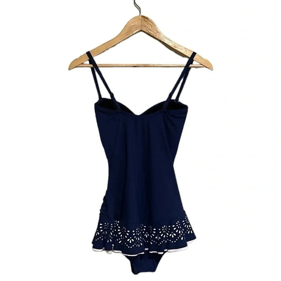 Gottex Profile Enchantment Bandeau Swimdress Size 8 Resort Vacation Swim Beach - Picture 6 of 13